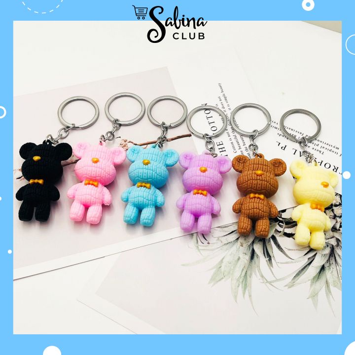 Móc Khoá Hình Chú Gấu Bea,r Lo.ve Nhám Siêu Cute