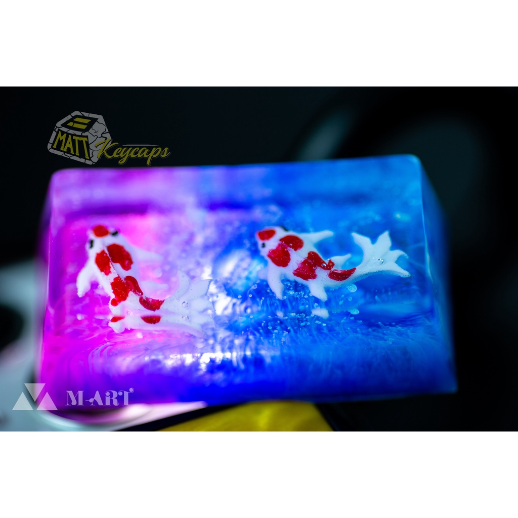 Keycap artisan cá koi 2U trang trí bàn phím cơ