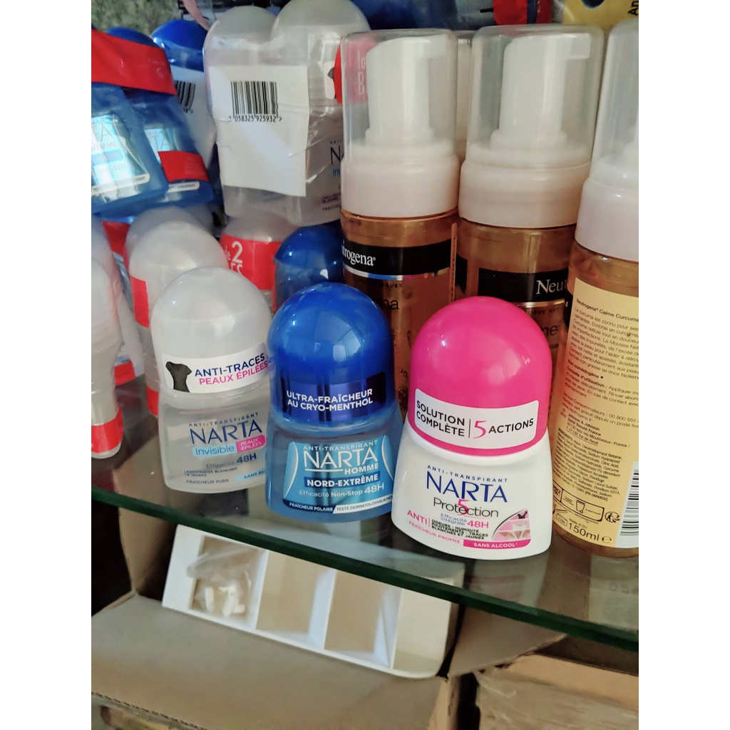 Lăn khử mùi nam nữ NARTA protection 5 invisible nord extreme 50ml khô thoáng tự nhiên nhẹ nhàng hàng Pháp