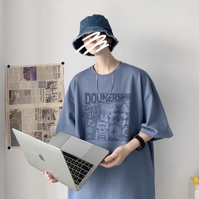 Áo thun tay lỡ nam nữ, áo phông unisex form rộng chất cotton mềm mịn thấm hút mồ hôi in hình DOUNE
