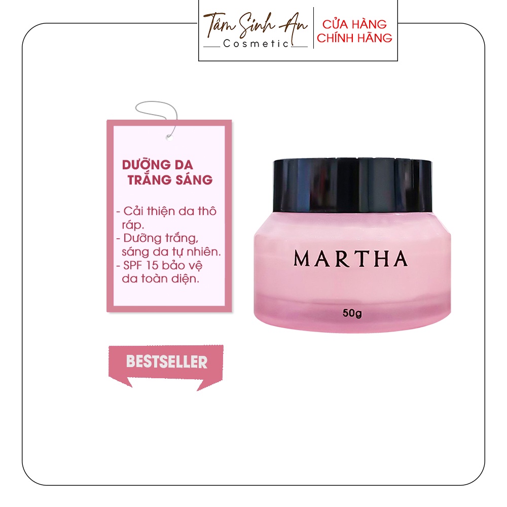 Kem Dưỡng Da Ngày Đêm MARTHA - Dưỡng Trắng, Cấp Ẩm, Mờ Nám, Giảm Mụn - Tâm Sinh An Cosmetic - Mãi Mãi Tuổi 18