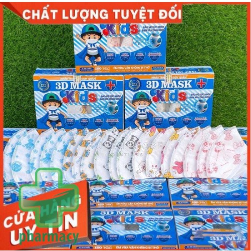 Hộp 50 chiếc khẩu trang 3D mask trẻ em (3D mask cho bé)