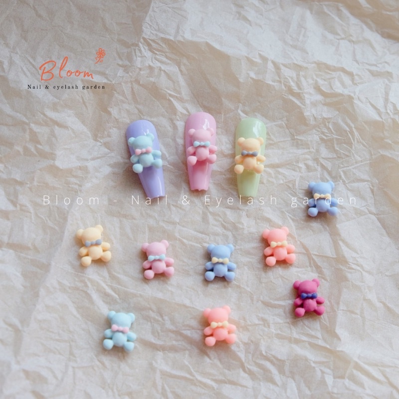 Set charm gấu gắn móng tay, charm nail (24charm)