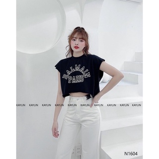 áo croptop thun cotton hot hit balmain , form rộng siêu đẹp ạ ( kèm video )