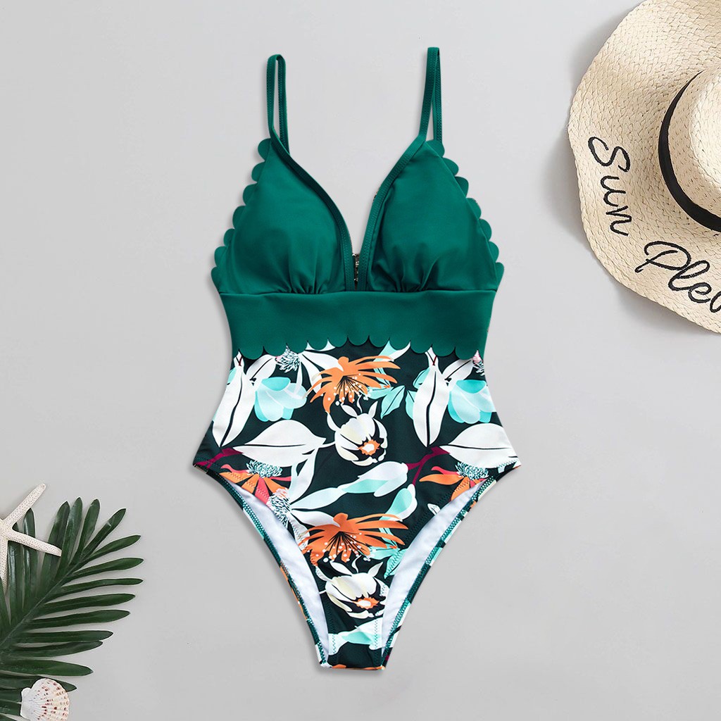 Bikini Cổ Chữ V In Hoa Gợi Cảm | BigBuy360 - bigbuy360.vn