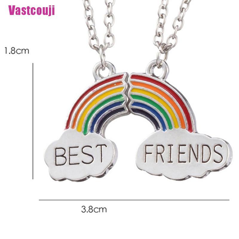 1 Cặp Vòng cổ Tình Bạn Mặt Đám Mây Cầu Vồng