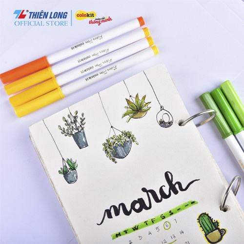 Bút Lông Màu Fiber Pen Thiên Long ColorKit - Bộ 20 màu