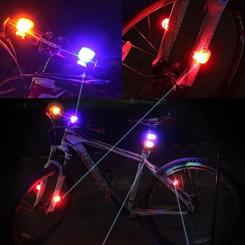 Đèn LED Neon Gắn Đuôi Xe Đạp Leo Núi / Phía Trước / Đèn Pha 3 Chế Độ Chống Mưa Chạy Bằng Pin