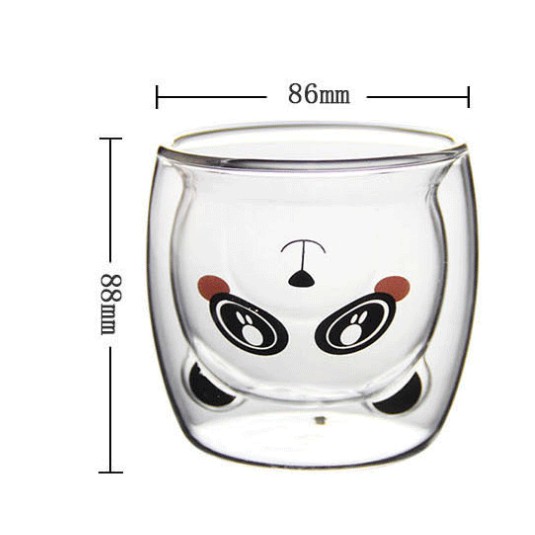 Ly thủy tinh 2 lớp cách nhiệt hình thỏ và hình gấu siêu Cute