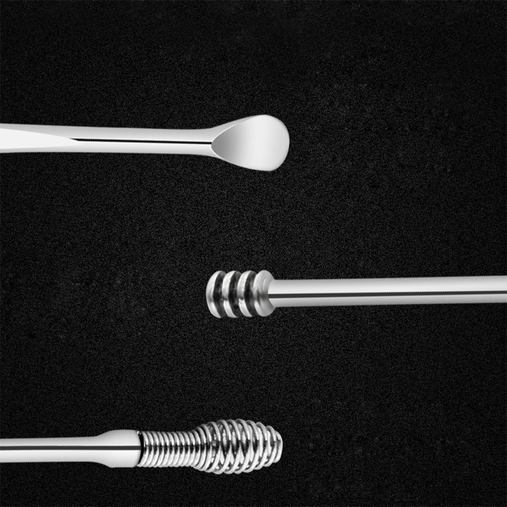 Bộ Dụng Cụ Ngoáy Tai Inox - Lấy Ráy Tai Thép Không Rỉ 6 Món - Mát Xa Tai - Làm Sạch Tai Hiệu Quả