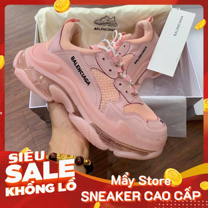 [REP Full Box - Free Ship] Giày Balenciaga Triple S Hồng Đế Phân Tầng Cao Cấp