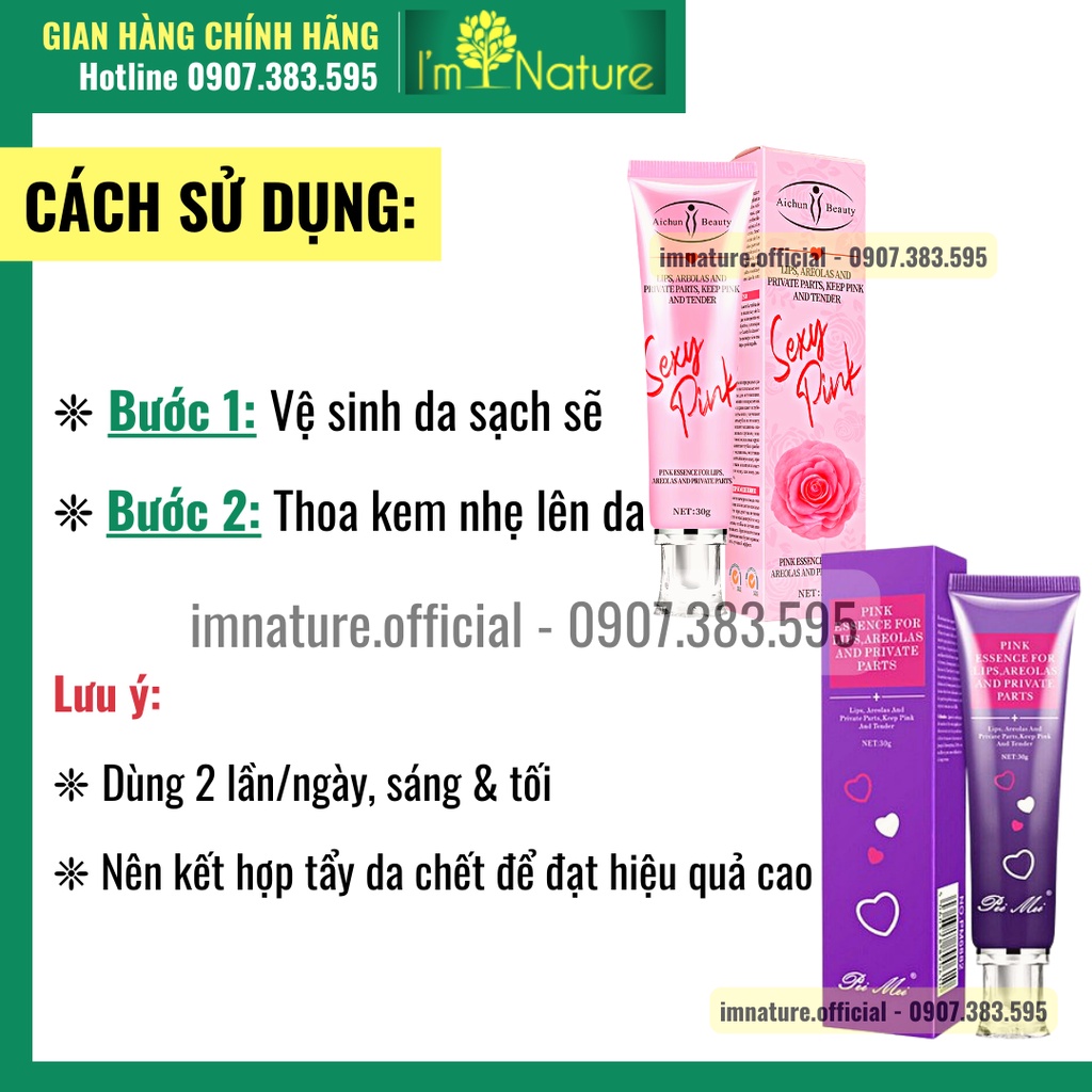 Kem Khử Thâm Dưỡng Hồng Môi - Nhũ Hoa - Vùng Kín Pei Mei 30g