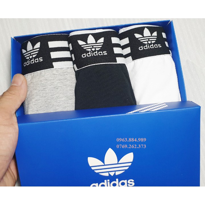 Hộp 3 quần boxer AD.01 chất coton cực đẹp có hộp phù hơp tặng bạn bè, người thân ( Ảnh, video shop làm )