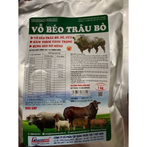 Vỗ béo trâu bò 1kg