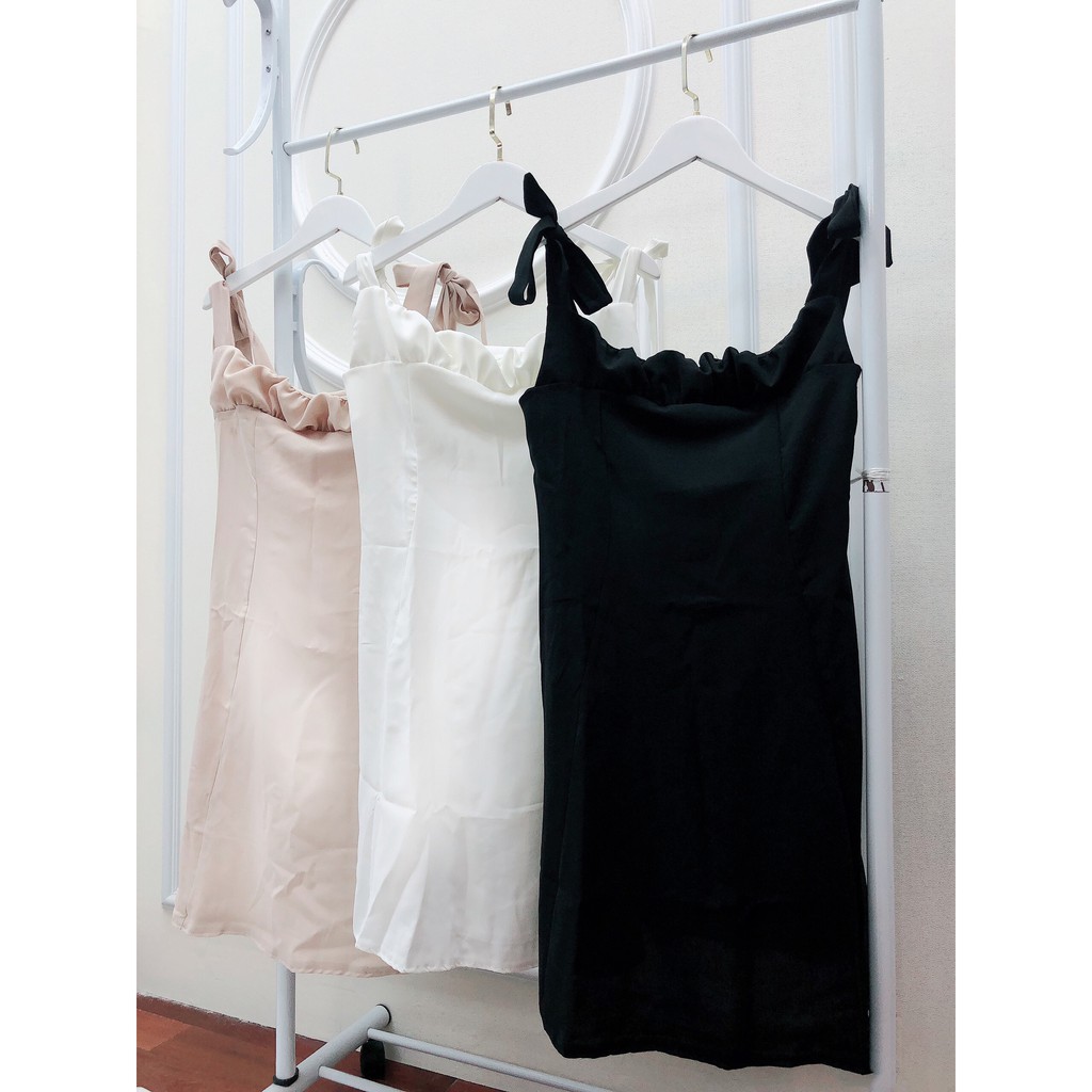 Đầm Nữ🍉váy nữ  Nơ Vai Rúm Ngực 🍉Váy 2 Dây Nữ Dáng Lỡ Chất Đũi 3 Màu thiết kế dây buộc dễ dàng điều chỉnh độ dài váy,xi | BigBuy360 - bigbuy360.vn