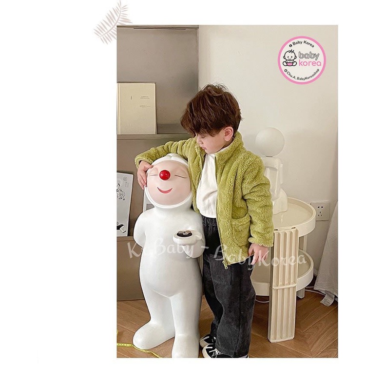 Áo khoác lông mềm mịn ấm áp made in Korea cho bé thời trang trẻ em BABYKOREA