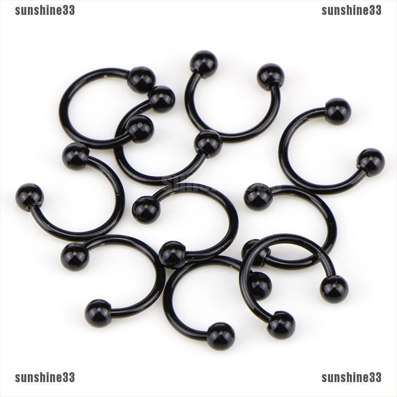 10 Khuyên Mũi Thép Không Gỉ Hình Móng Ngựa