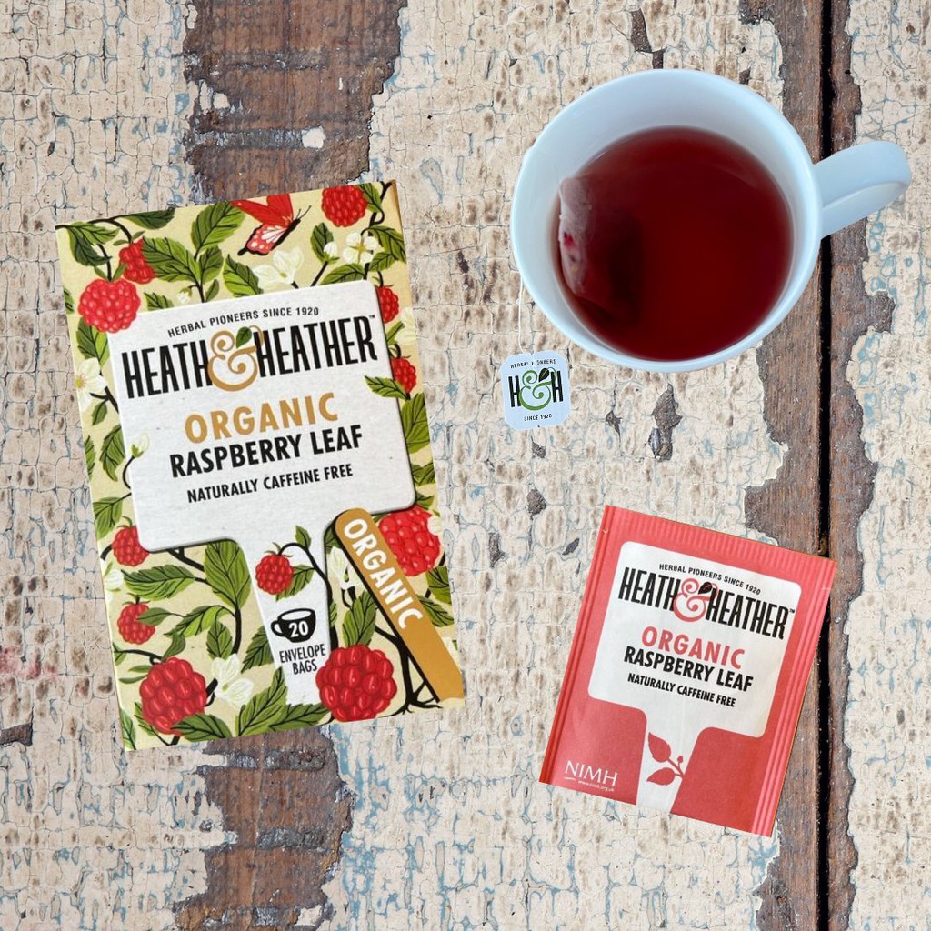 Trà hữu cơ lá mâm xôi thanh nhiêt làm đẹp Heath & Heather Raspberry Leaf nhập từ Anh