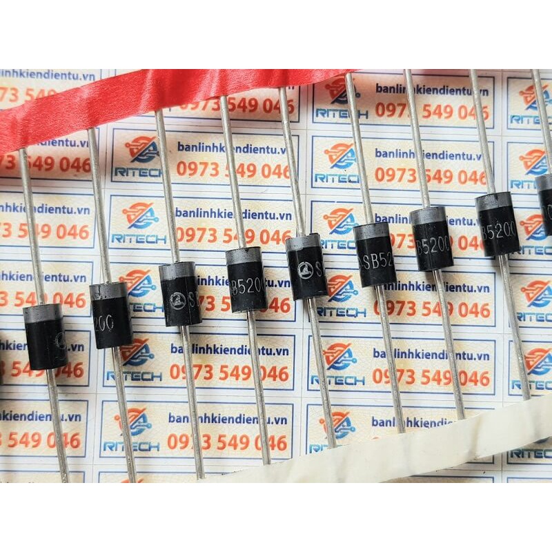 [Combo 20 chiếc]  Đi ốt SR 5200 SR5200 SB5200 Chỉnh Lưu 5A-200V chân cắm