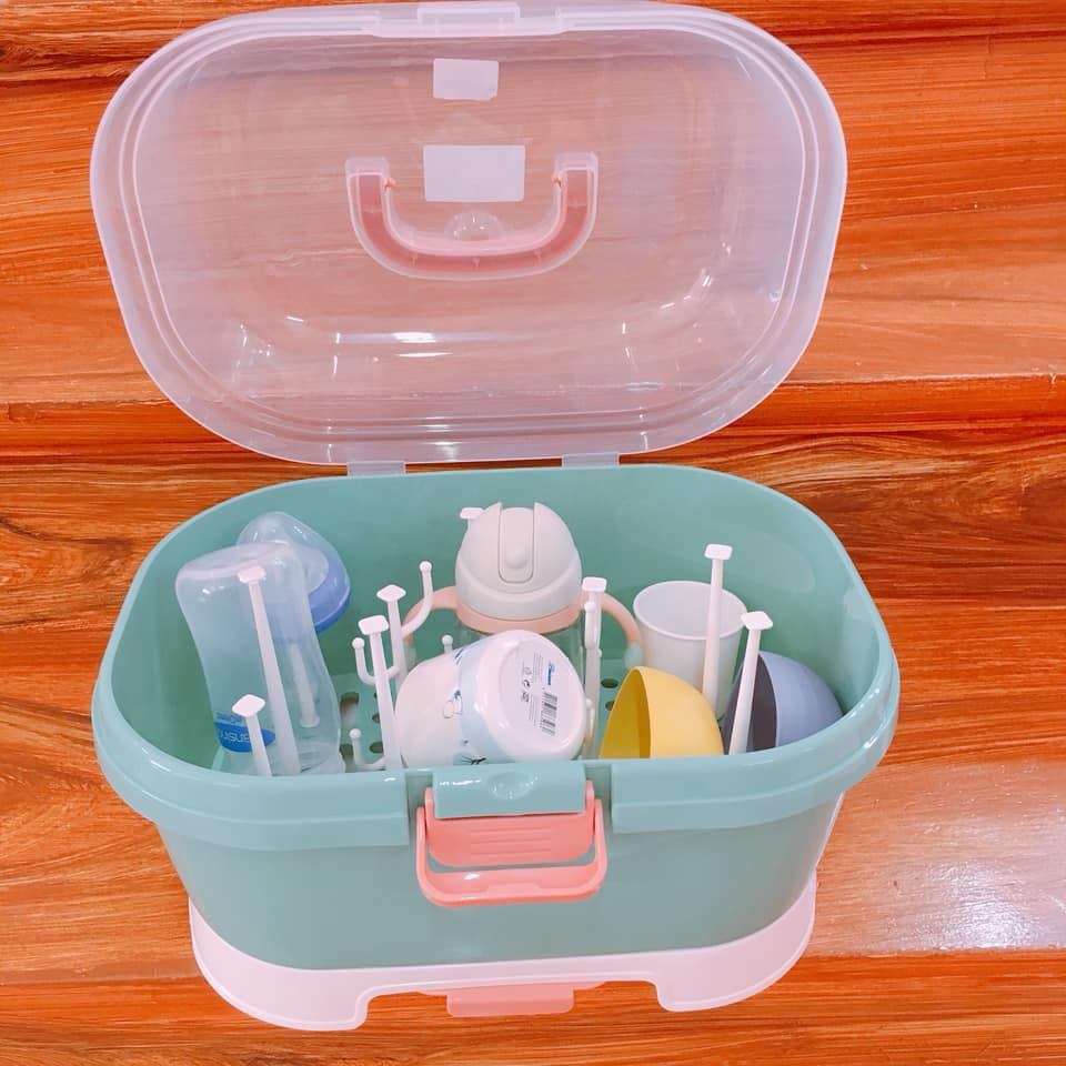 Khay úp bình sữa CÓ NẮP ĐẬY, VAN THOÁT ẨM , Jupin, giá úp bình sữa