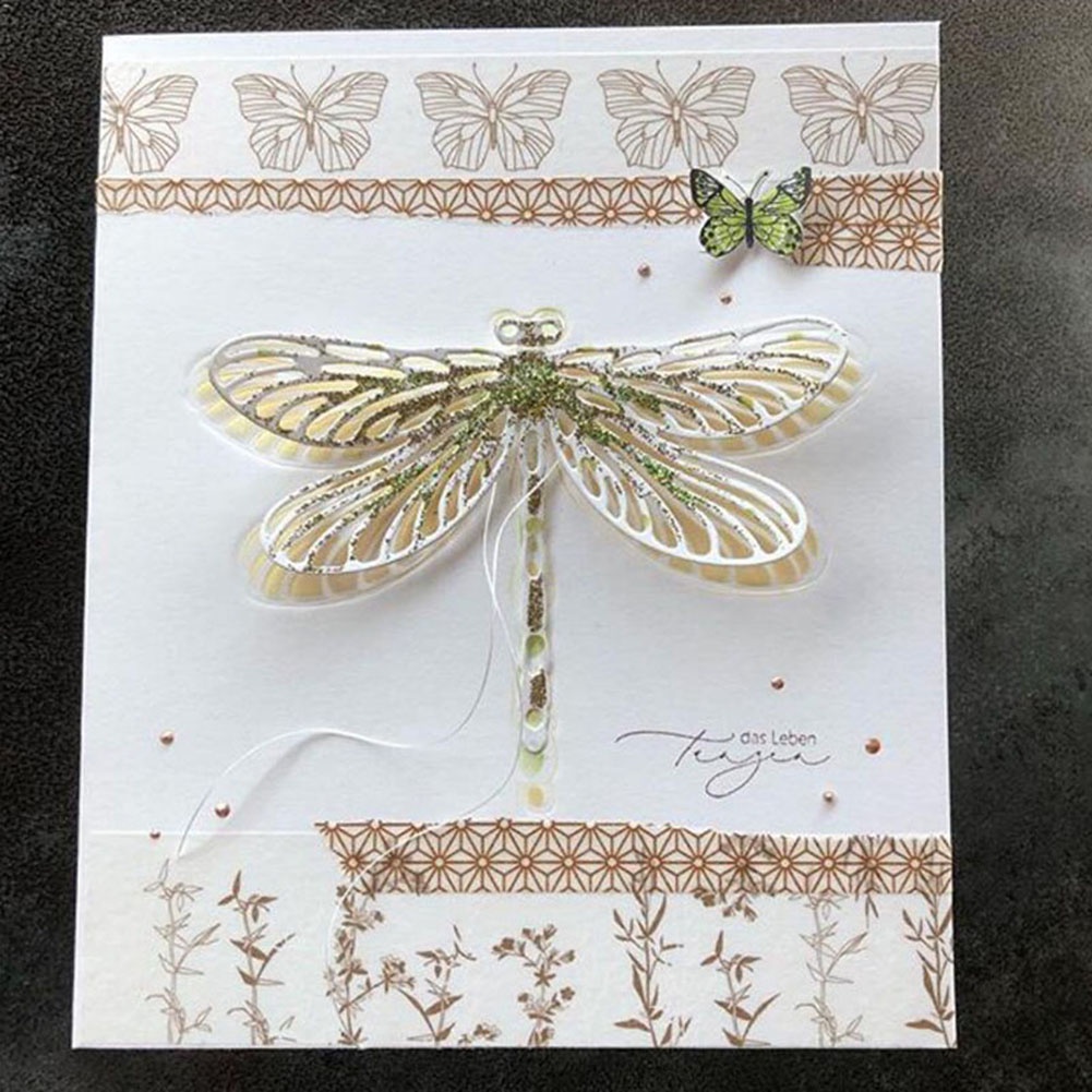 【Green】Dragonfly Metal Cutting Dies DIY Scrapbook Emboss Paper Cards Making Decor Mold