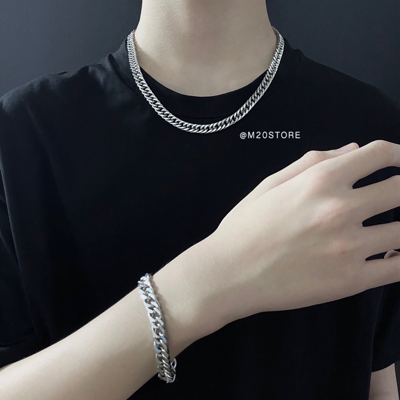 Vòng Cổ Trơn Basic Thép Titan Không Gỉ , Vòng Tay Nam Nữ Thép Titan Không Gỉ