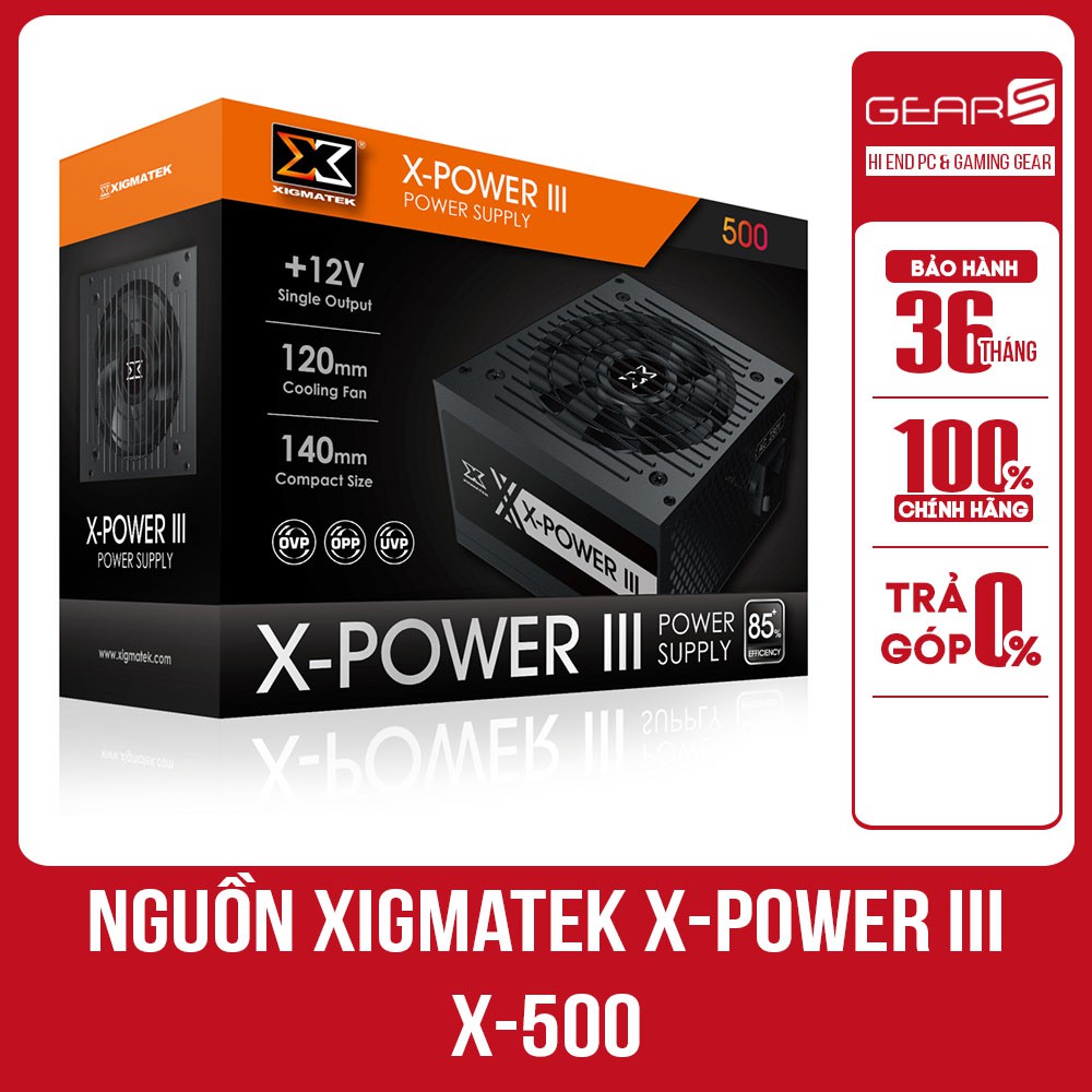 [Mã 1511ELSALE hoàn 7% đơn 300K] Nguồn Xigmatek X-POWER III X 500 - Bảo hành 36 Tháng chính hãng Mai hoàng
