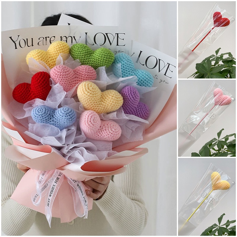 Hoa tulip Đan Tay Hình Trái Tim Trang Trí Nhà Cửa / Quà Tặng Valentine