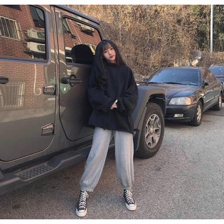 Set bộ đồ nỉ bông nam nữ phom rộng kèm quần jogger nỉ cực ngầu