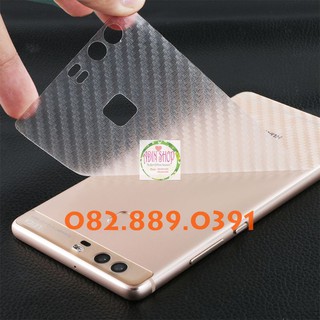 Miếng dán mặt lưng skin carbon Huawei P10 Plus/ P20/ P20 Pro/ P10 Lite trong 3D, đen
