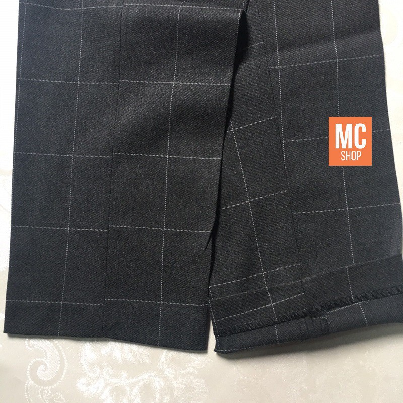 Quần tây nam kẻ karo dáng ôm vải cotton mềm mát, quần dáng âu 2 màu ghi tối và ghi sáng dễ dàng phối đồ, dáng côn [VNXK] | BigBuy360 - bigbuy360.vn