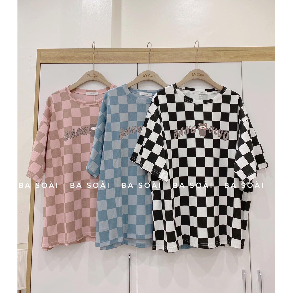 [RẺ VÔ ĐỊCH] Áo Thun Tay Lỡ Unisex Bàn Cờ Caro Mới - Áo Phông Form Rộng Nam Nữ Hàng Đẹp