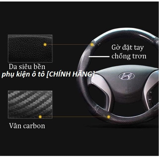 Bọc vô lăng ô tô cacbon chống trơn trượt logo tất cả các hãng xe