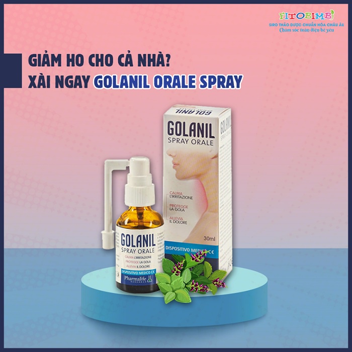 [KÈM QUÀ] Xịt Họng Golanil Spray Orale từ Ý – Giúp dịu ngay cơn ho, đau rát họng, giảm cảm cúm, bảo vệ hệ hô hấp