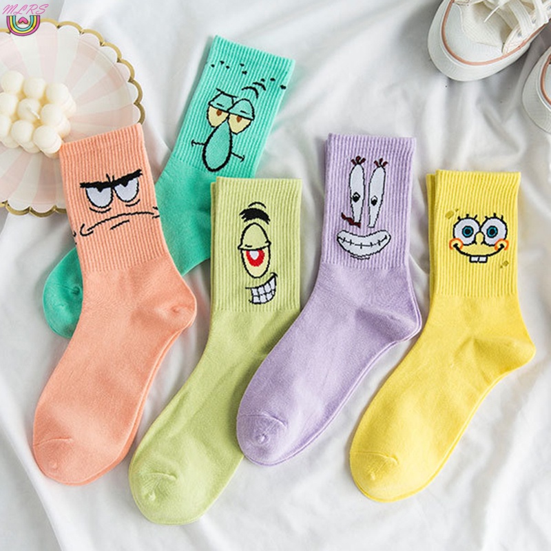 Vớ Cotton Thoáng Khí In Họa Tiết Hoạt Hình Dễ Thương Cho Tuổi Teen
