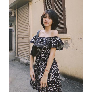 Váy hoạ tiết ngựa blance