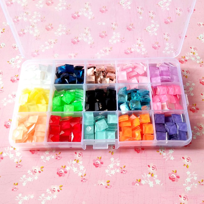 SET 600 hạt đá vuông 15 màu