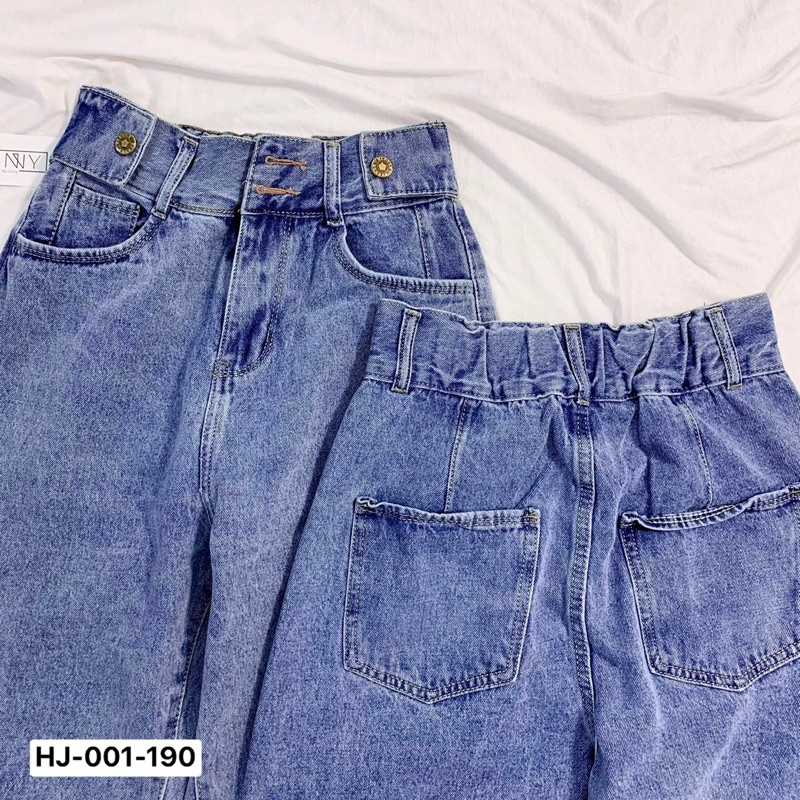 Quần Baggy Jean Nữ Hack Dáng HJ-001 | Cạp Cao | Vải Wash Xịn