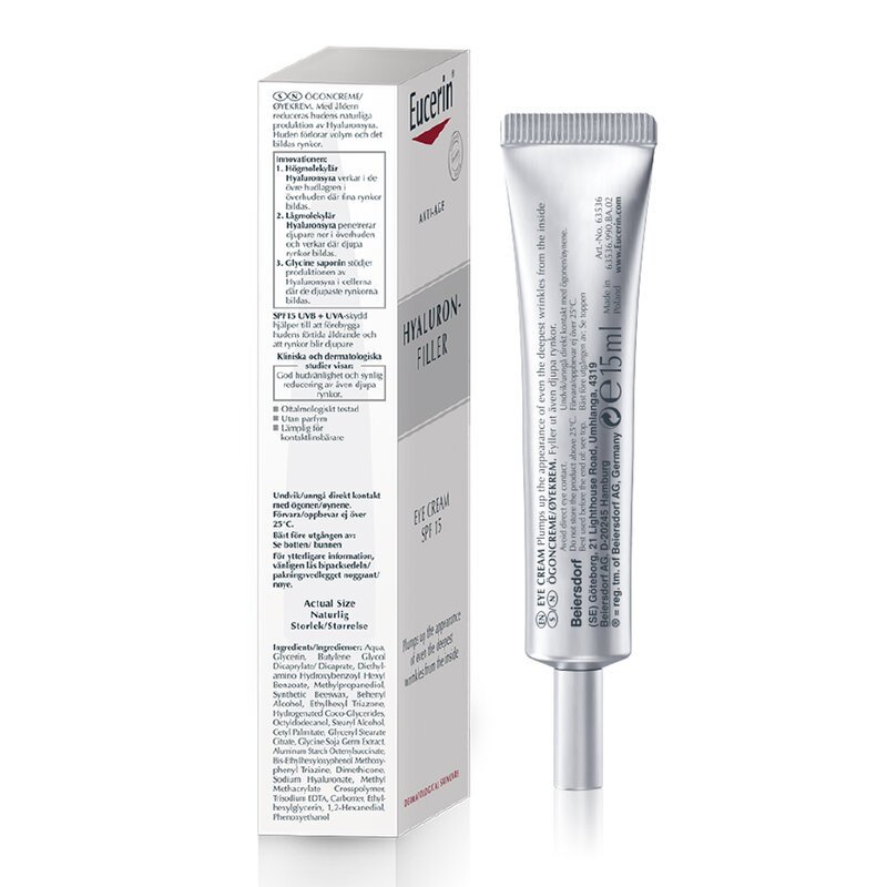 Kem Dưỡng Mắt Ngăn Ngừa Lão Hóa, Cải Thiện Nếp Nhăn Eucerin Anti-age Hyaluron 3X Filler Eye Cream 15ml