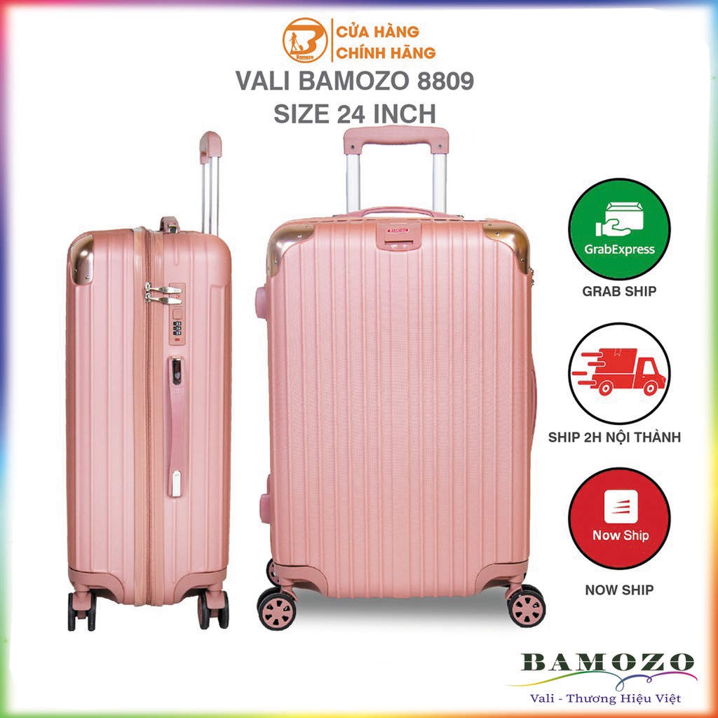 [GIÁ HỦY DIỆT] Vali Kéo Du Lịch Bamozo 8809 -Vali Size 24inch Nhựa Chống Va Đập, Trầy Xước - Size Ký Gửi -Bảo Hành 5 Năm