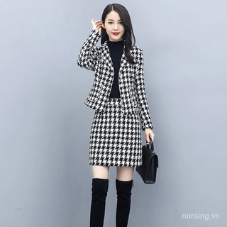 Set áo vest + chân váy thời trang công sở cho nữ