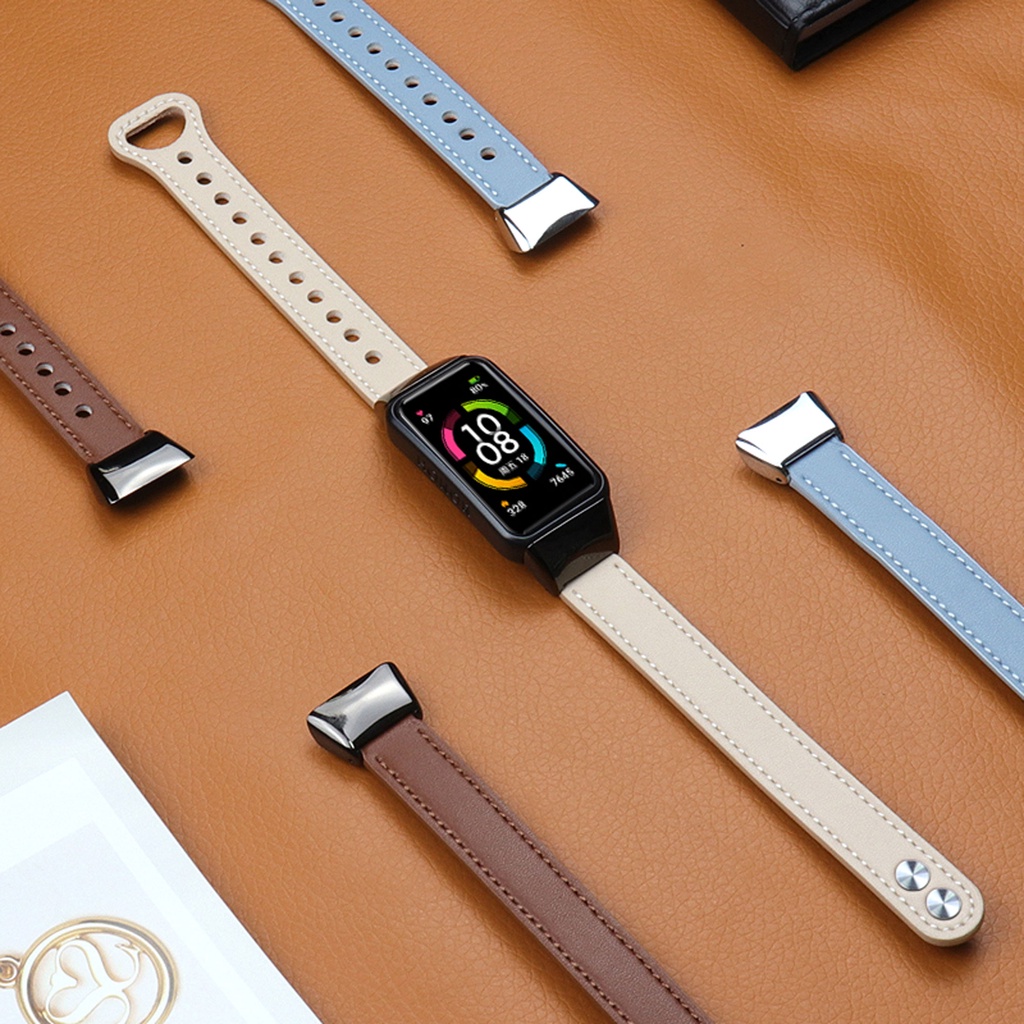Dây Đeo Thay Thế Chất Liệu Da Bò Cho Huawei Band 7 / 6 Honor Band 6