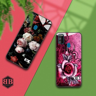 Ốp lưng kính cường lực Samsung Galaxy M30s / M21 nhiều loại hoa sắc nét