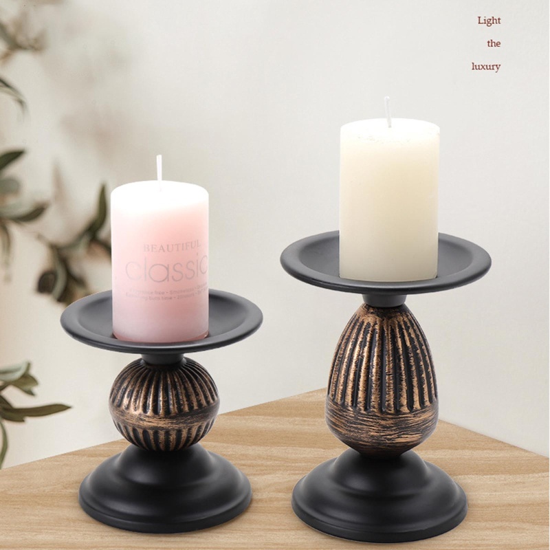 Giá Đỡ Đèn Cầy Bằng Kim Loại Phong Cách Châu Âu Cổ Điển Size S L Trang Trí Bàn Ăn / Tiệc Cưới
