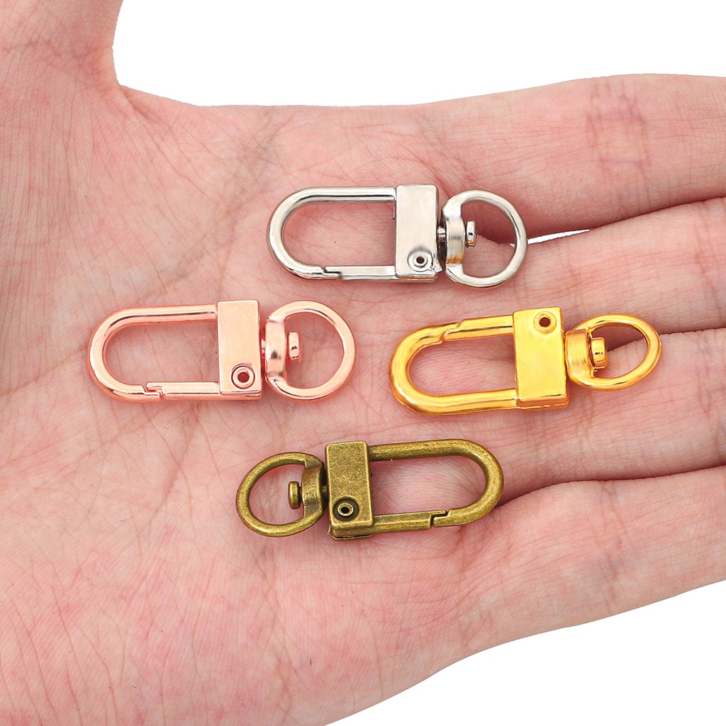 Set 10 móc khóa xoay bằng hợp kim kẽm dùng làm trang sức thủ công 12x33mm