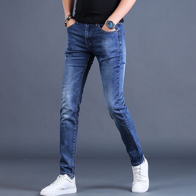 Quần Jean Nam Ooki Dài Trơn Quần Bò Nam Dáng Suông Co Giãn Chuẩn Form
