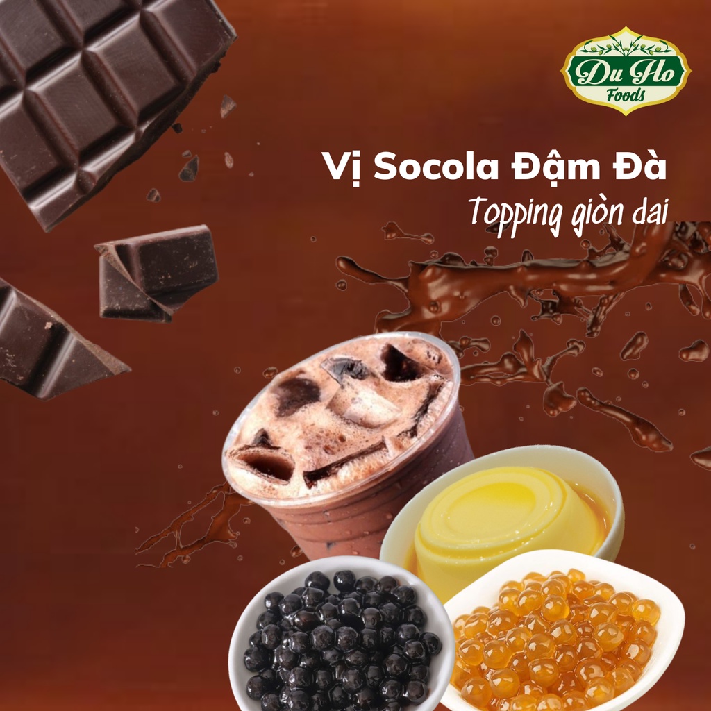 Vị Mới DuHo- Sét Trà Sữa Khoai Môn, Hồng Trà Hoàng Kim, Socola Hoàng Kim (Pudding trứng, khoai môn, trân châu hoàng kim)