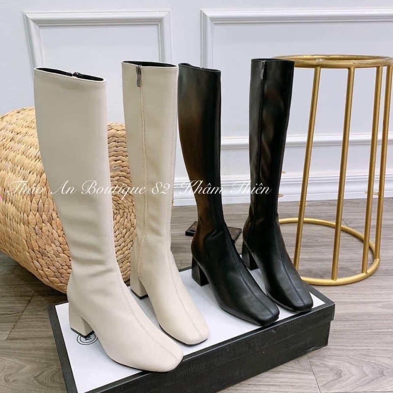 Boots đùi 5p cao cấp, bốt da kéo khoá 5p, bốt đùi nữ kéo khoá 5p