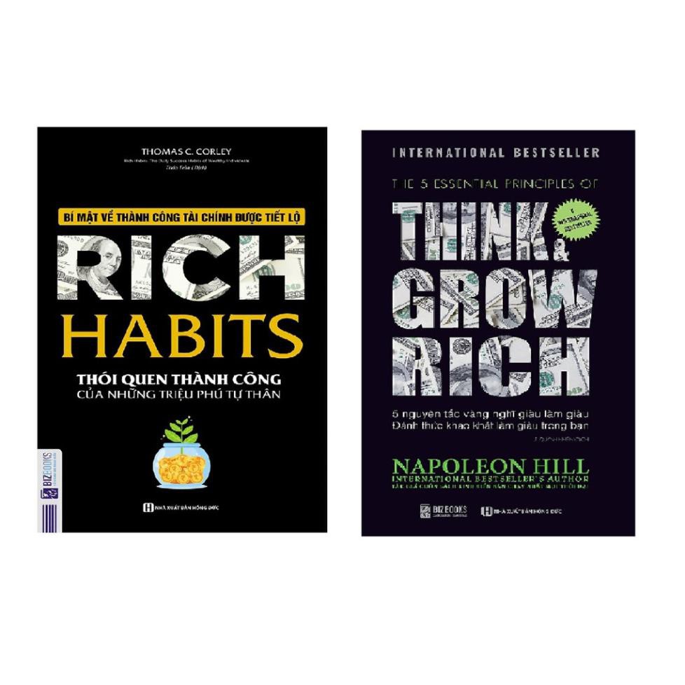 Sách - Combo 5 nguyên tắc vàng nghĩ giàu làm giàu + Rich Habits - Thói Quen Thành Công Của Những Triệu Phú Tự Thân