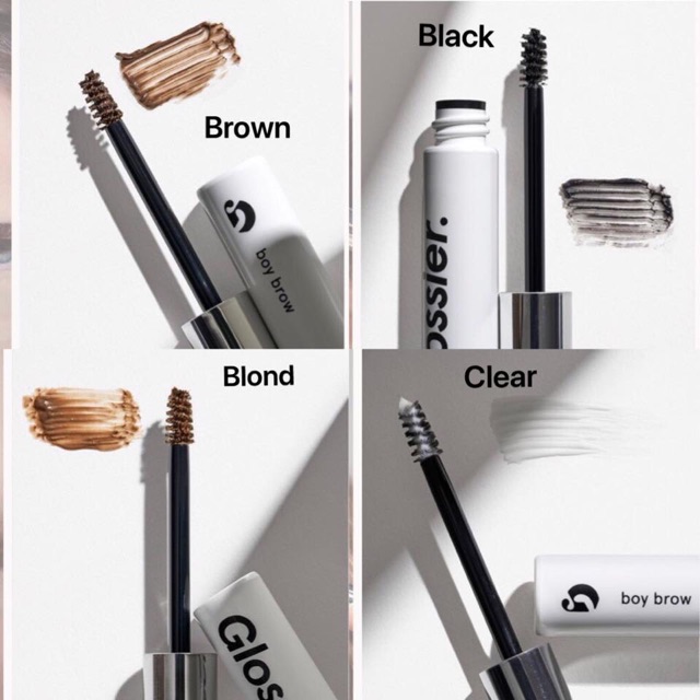 Gom order bộ trang điểm Glossier boy brow + haloscope